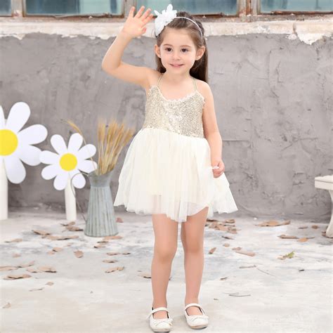 2018 New Baby Girls Summer Corset Sequin Tulle Princess Dresses