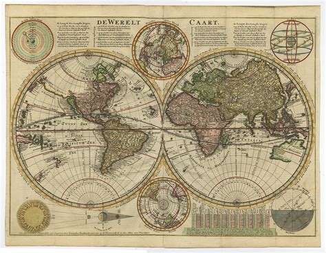 Large Antique World Map