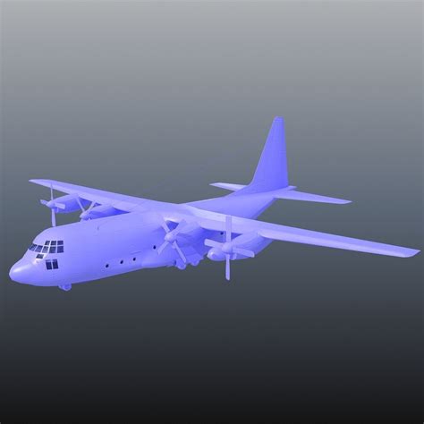 Lockheed C 130 Hercules 3d Model 199 Xsi Max Lwo Obj Flt Fbx