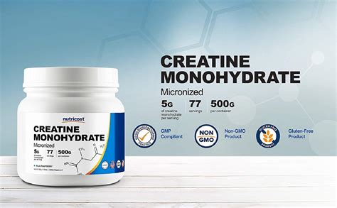 Nutricost Creatine Monohydrate 500 Grams Blue Raspberry 2 Pack