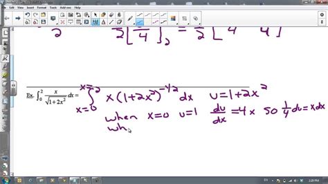 U Substitution With Definite Integrals Youtube
