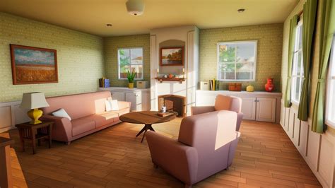 Modular House Interior Cartoon 3d Model Turbosquid 1240660