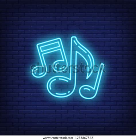 Music Notes Neon Sign Classical Music Stock Vector Royalty Free
