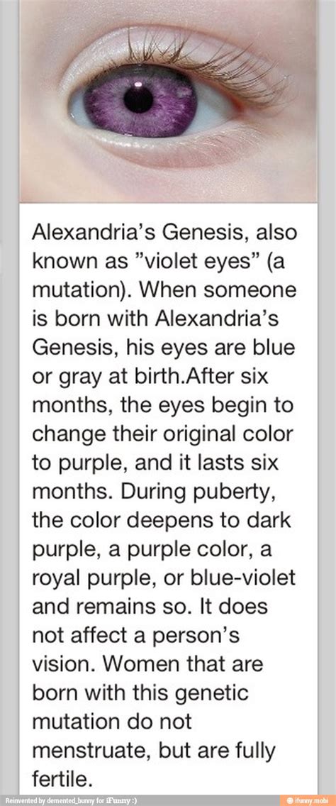 Alexandrias Genesis Also Known As Violet Eyes A Mutation When