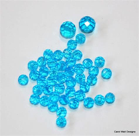 Aqua Glass 6mm Faceted Rounds 30 Beads Carol Wall On Etsy Etsy Aqua Glass Beading Supplies