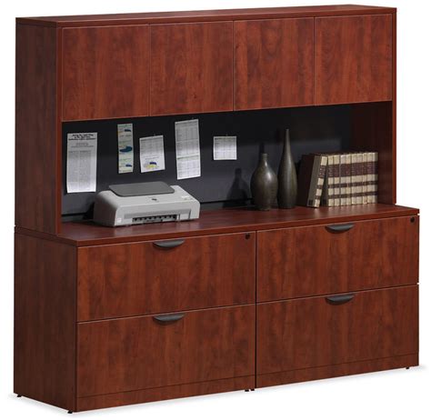 Cherry Office Credenza With File Drawers Pl Laminate By Harmony