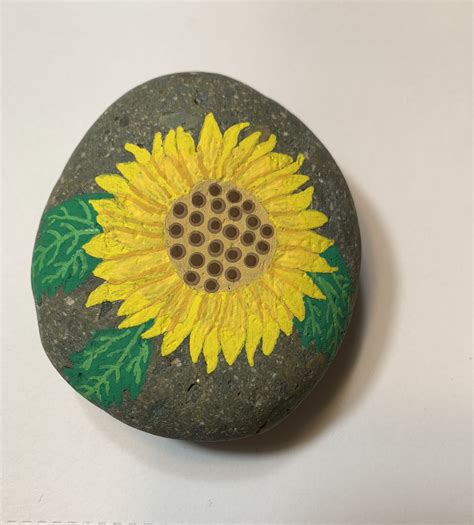 Sunflower Painted Rock Painted Rocks Sunflower Painting Painting
