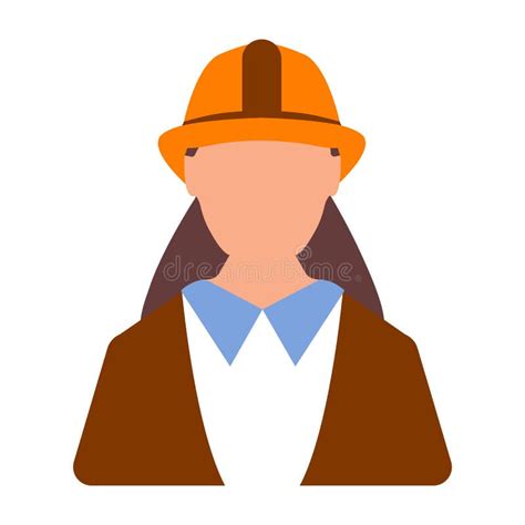 Female Engineer Worker Icon Woman Worker Cartoon Style Stock Vector