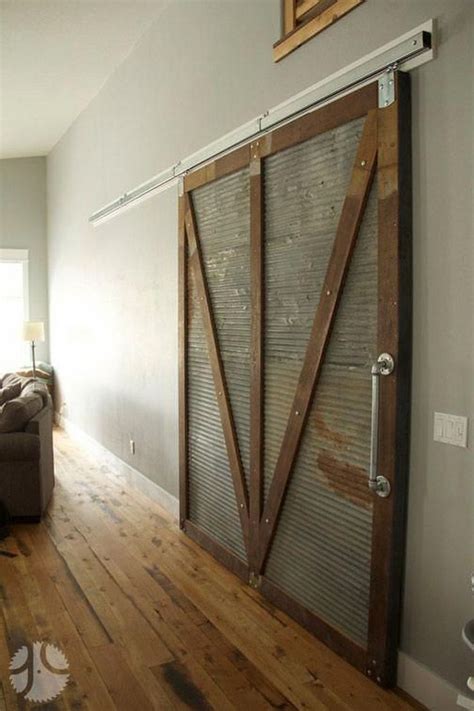 82 Corrugated Metal Barn Door Wood Home Decor Doors Barn Door