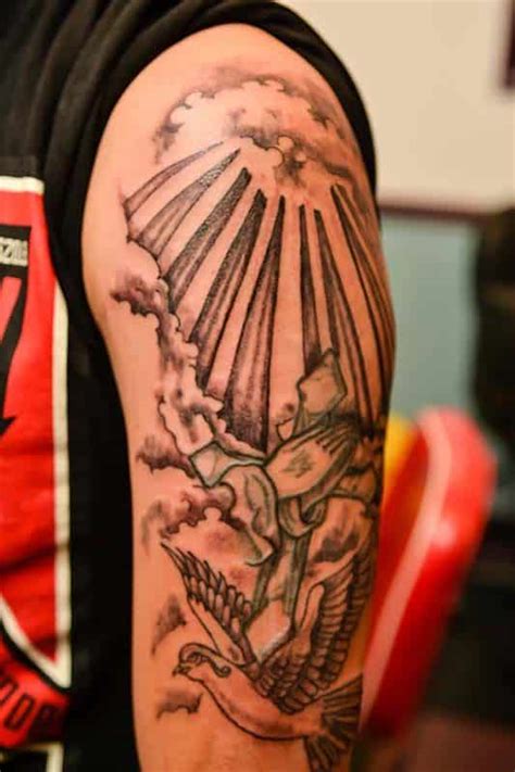 Cloud tattoo with cross male tattoo forearm tattoo men cloud with measurements 1080 x 1297. Dove Tattoos for Men - Ideas and Inspirations for Guys