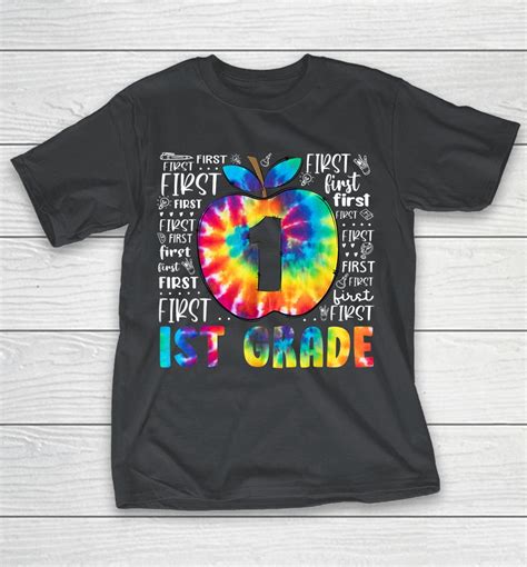 Team 1st Grade Typography Tie Dye Back To School Teacher Shirts