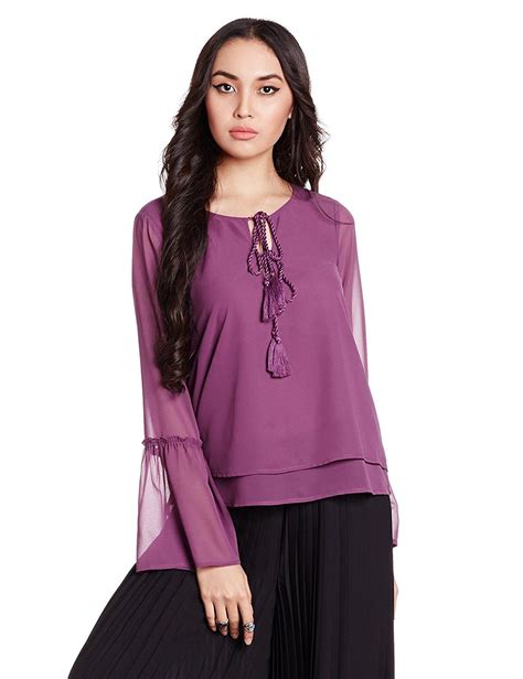 Symbol Womens Front Tie Blouse Top Tops Designs Tops Jj Collection