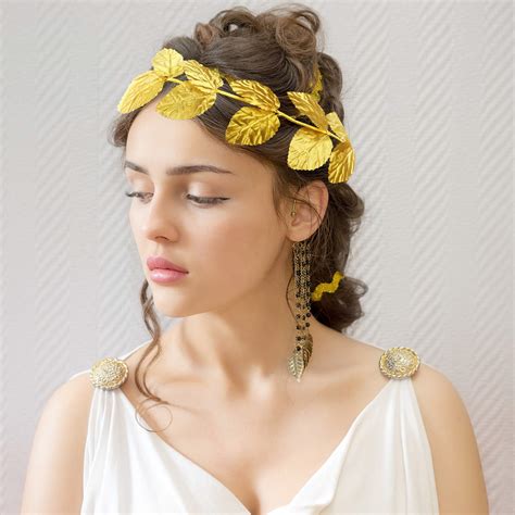 eucalyptus gold leaf crown hair wreath laurel greek god roman headpiece men s woman s