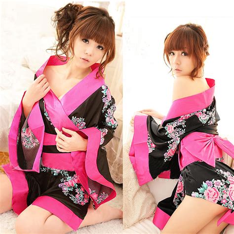 new woman s sexy lingerie floral japanese kimono geisha costume fancy dress robe ebay