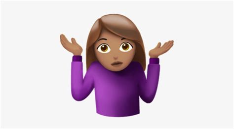 Shrug Female Emoji Girl Emoji With Hands Free Transparent Png