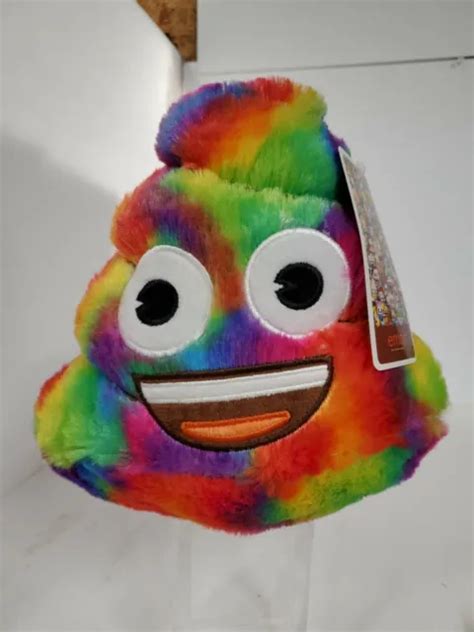 New Smiling Rainbow Emoji Poop Plush Toy Bank Brand New With Tags 12