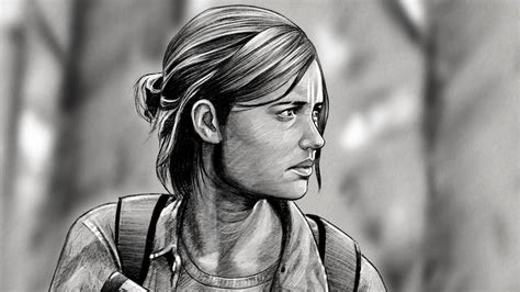 Amazing Drawing Ellie Last Of Us Part 2 Sketch Drawing Timelapse Youtube