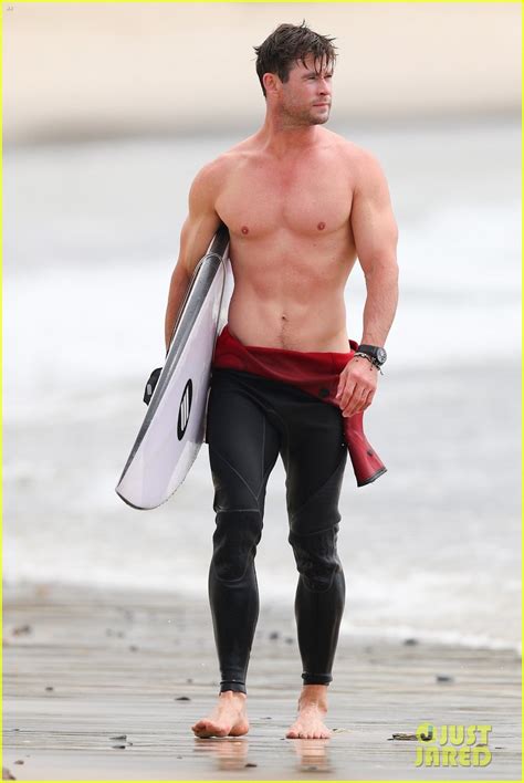 Chris Hemsworth Bares His Chiseled Shirtless Body Shares Sweet Kiss