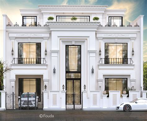 House Elevation On Behance Classic House Exterior Luxury Exterior