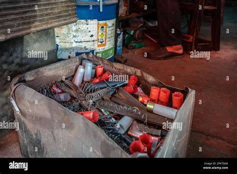 Bangkok, Thailand. 05th Apr, 2023. Used and defective parts from