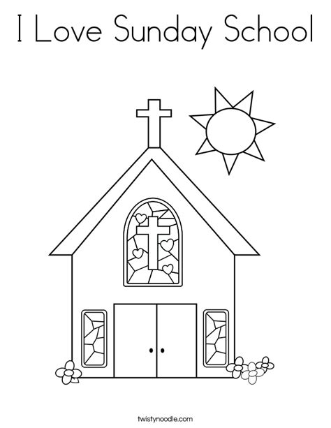 In many cases a simple bible lesson is provided for each coloring page. I Love Sunday School Coloring Page - Twisty Noodle