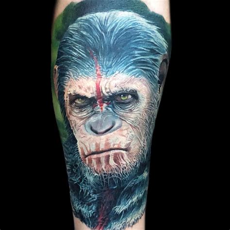 The theme of plane tattoos like outlines of flying machines, propellers, paper planes and other aviation attributes appear to be not an overused topic in the tattoo art, which means that all these images can be made interesting and fresh. caesar, planet of the apes, tattoo, realistic, color ...