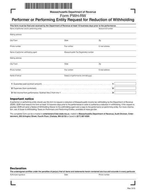 Massachusetts Form Performing Withholding Fill Online Printable