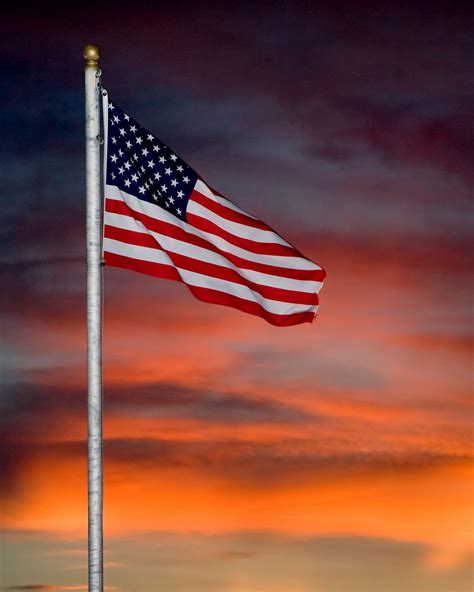 American Flag Sunset At Gulf Shores Plantaion Patriotic Art Patriotic