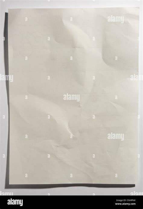 A Crumpled Sheet Of Paper Stock Photo Alamy