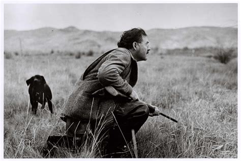 Ernest Hemingway Hunting For Pheasants With His Dog Sun Valley Idaho