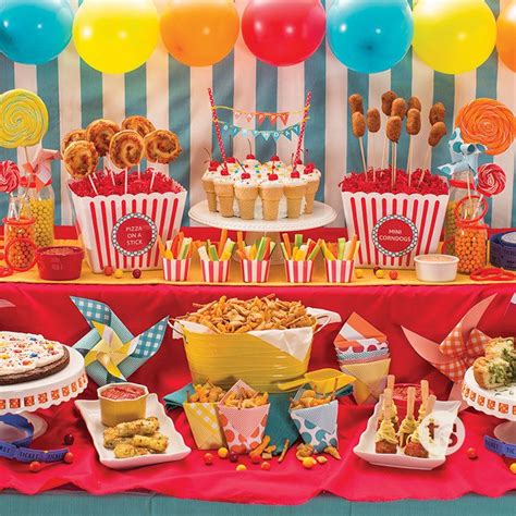 Carnival party food ideas and suggestions for carnival party decorations using ideas from our daughter's 7th birthday party. Fun Food on a Stick | Birthday Party Recipes & Ideas ...