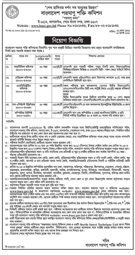 Bangladesh Atomic Energy Commission Job Circular 2018 Bd Job Circulars 24