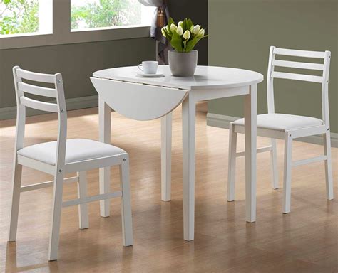 Small White 2 Person Drop Leaf Table Round Bistro Table For Apartment