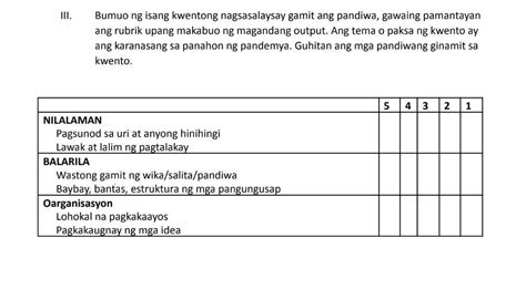 Filipino Rubrics Sa Pagsulat Ng Maikling Kwento Sahida My Xxx Hot Girl