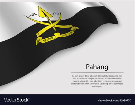 Wave Flag Of Pahang Is A Region Of Malaysia Vector Image