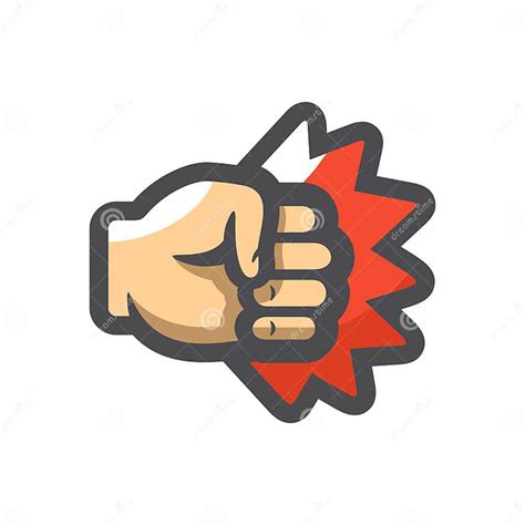 Fist Hand Punch Vector Icon Cartoon Illustration Stock Vector