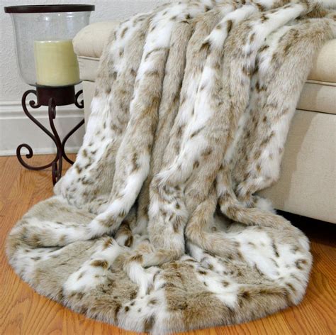 Leopard Faux Fur Throw Snow Leopard Throw Fur Bedding Lap Etsy