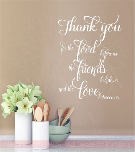 Thank You For The Food Friends Love Kitchen Sayings Wall Decal Stickers