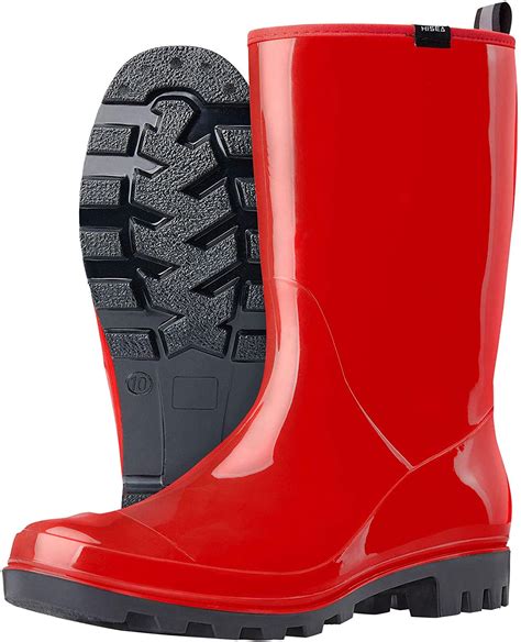 Hisea Womens Rain Boots Waterproof Rubber Rain Shoes For Ladies Wide