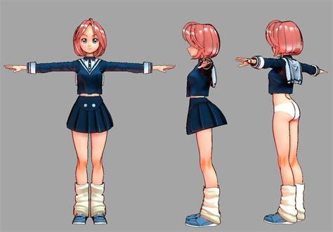 Katsu Render 2 By Abishai On Deviantart Character Turnaround Female Character Design 3d