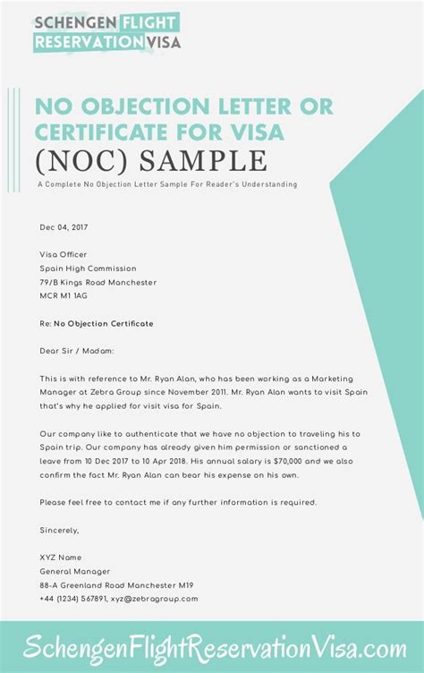 No Objection Letter Or Certificate Sample
