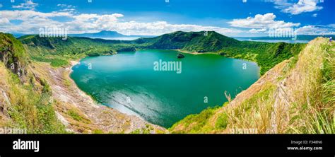 Crater Lake Of Taal Volcano On Taal Volcano Island Philippines Stock