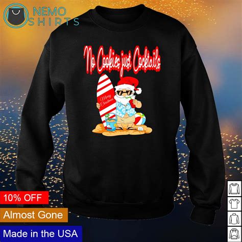 santa no cookies just cocktails shirt hoodie sweater and v neck t shirt