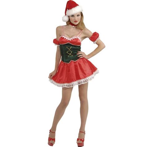 Sexy Santas Little Ho Ho Helper Elf Costume Xmas Womens Medium Large Red Dress Ebay