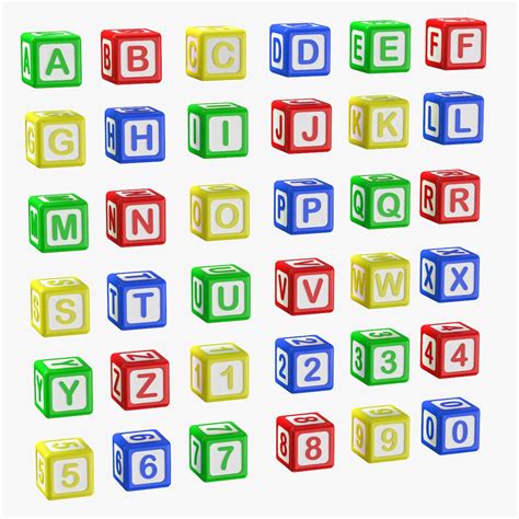 Alphabet Blocks Letters And Numbers 3d Model 3d Model 29 Max 3ds