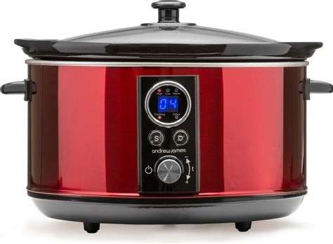 Partially uncover the slow cooker to allow the topping to harden, about 1 hour. Andrew James Digital Slow Cooker with Timer | Red | 4.5L ...