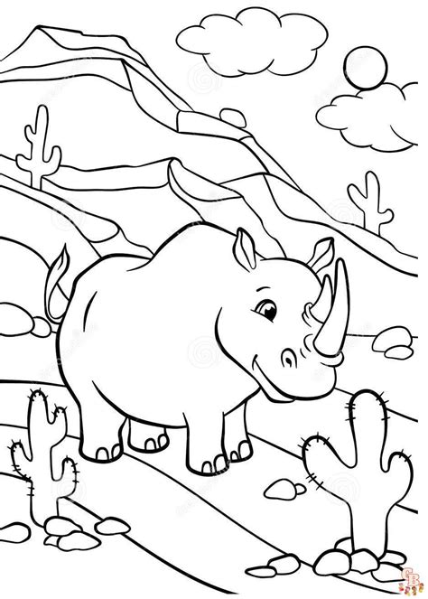 Rhino Coloring Pages Printable Free And Easy To Print For Kids