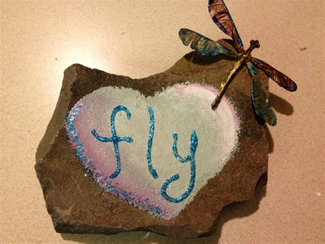 Rock Garden Art Dragonfly Is Made By Hot Gluing Four Maple Spinners To