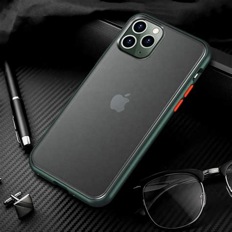 For Iphone 11 Pro Case Transparent Color Phone Heat Polycarbonate Tpu
