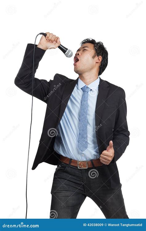 Asian Businessman Happy Sing A Song Stock Image Image Of Speak